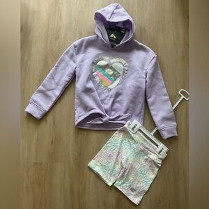 RBX Hoodie and Shorts 2 Piece Set for Girls 6X Lavender